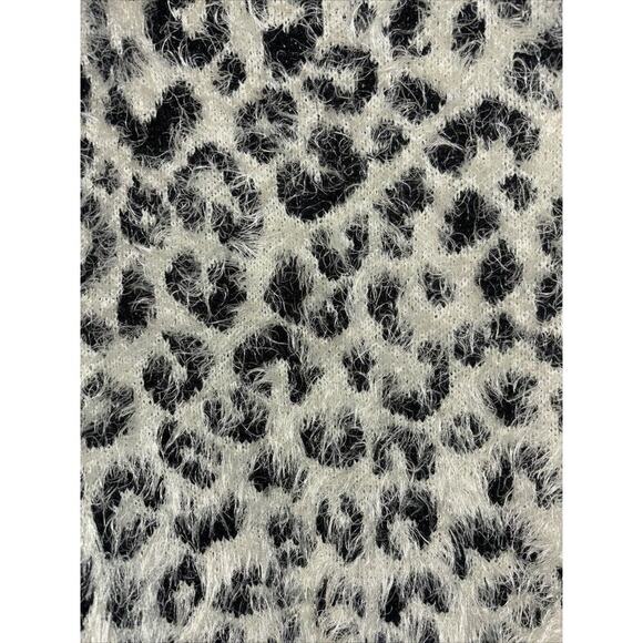 vintage mudd sweater Sz Med cheetah Print Leopard Y2K Fuzzy Sweater Lux Classic - Picture 3 of 4
